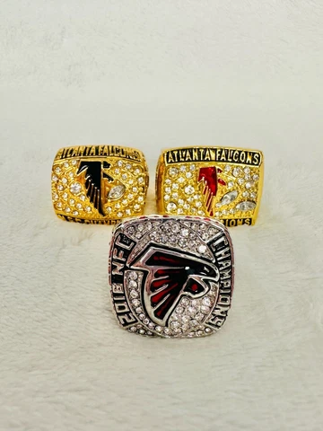 3 Pcs Atlanta Falcons NFC Championship Ring Complete Set, US SHIP 1998/2016/18 Cover