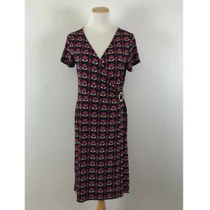 Jones New York Kleid NEU vorne gekreuzt rosa blau Blumenmuster Schnalle Größe Small - Bild 1 von 4