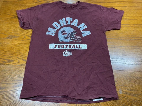 Montana University Grizzlies Griz Football Mens T Shirt S Small Cotton MT Cover