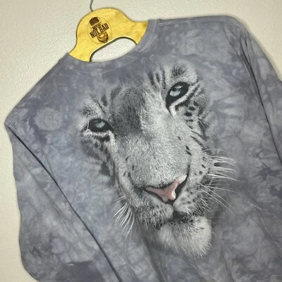 Sudadera The Mountain White Tiger XL Gris Tie dye Animal Pullover -Leer Foto 1 de 4