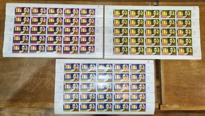 柬埔寨 1970 年 comp.sheet 套装 25x Chuon-Nath Michel #286-288 清洁全新无标签 OG — 第 1/4 张图片