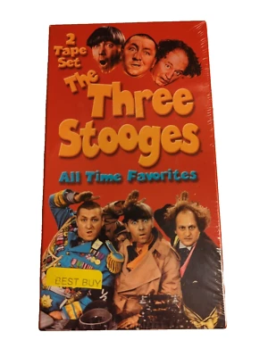 Three Stooges All Time Favorites VHS 2 Tape Set  TV Show Comedy Vintage - Image 1 of 4