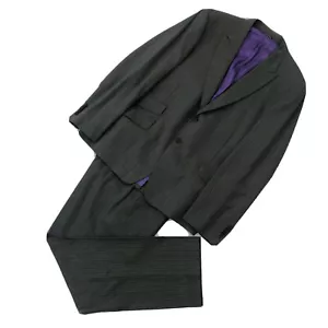 Paul Smith Men Grey Pinstriped Formal Suit Tailored Jacket Trousers Size 44 XL - Picture 1 of 12