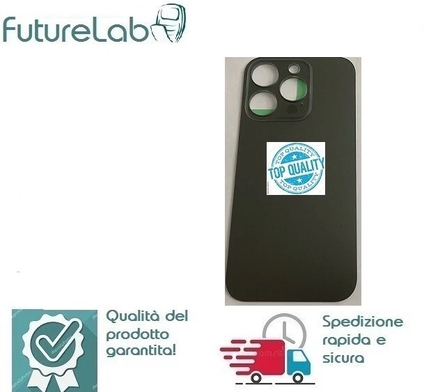 VETRO SCOCCA POSTERIORE BACK COVER IPHONE 14 PRO NERO  BIG HOLE - Immagine 1 di 1