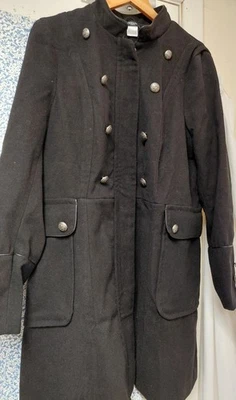 Ladies La Redoute black military style coat size 22- CG S97 - Image 1 of 4