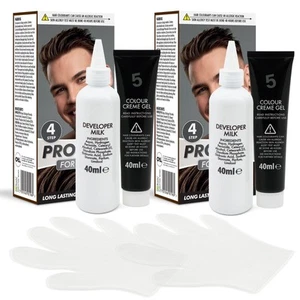 2 Stück Pro-Dye Dunkelbraune Haarfarbe für Männer Langanhaltende Permanente Haarfarbe Farbe - Bild 1 von 8