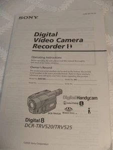 SONY DIGITAL VIDEO CAMERA RECORDER Digital 8 DCR-TRV520/TRV525 Original Manual - Picture 1 of 1