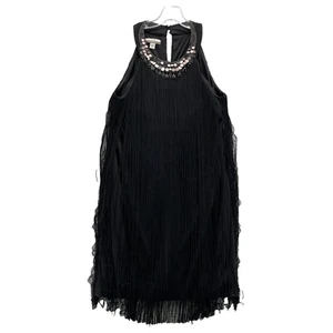 Muse Mini Dress Women's 10 Fringe Coin Tassel Flapper Boho Cocktail 1920's Party - Picture 1 of 10