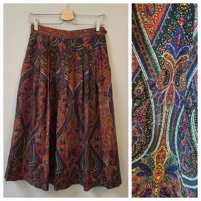 Falda midi de cachemira plisada 100 % lana Lands End de colección talla 12 se adapta a la cintura pequeña de 27" Foto 1 de 4