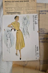 McCall Womens Dress Sewing Pattern 8378 Size 12 1950 Vintage - Picture 1 of 7
