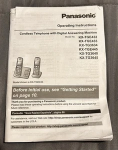 Manual User's Guide for Panasonic KX-TGE432 TGE433 TG3634 TGE445 TG3640 TG3645 - Picture 1 of 3