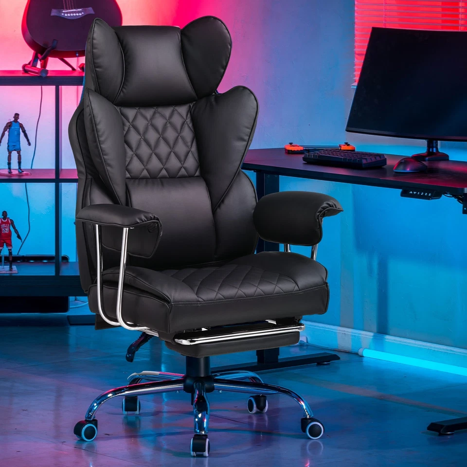 GTPLAYER Gaming Chair Ergonomic Office Chair w/ Footrest High Back Support