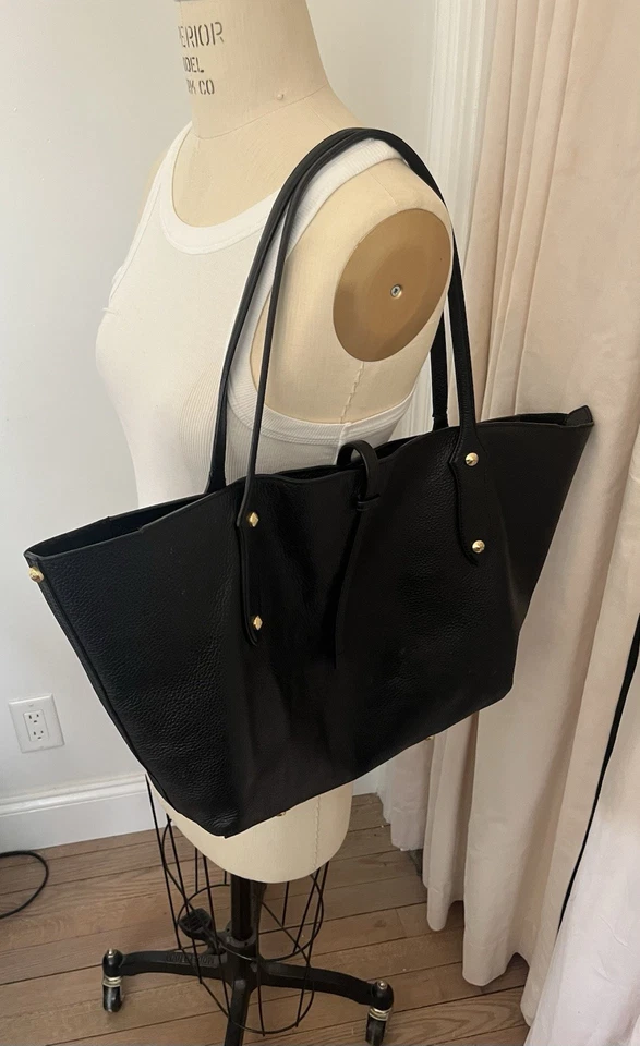 Annabel Ingall Bolsa Satchel de Couro Preto Bolsa de Computador Bolsa de Noite Grande - Imagem 1 de 4