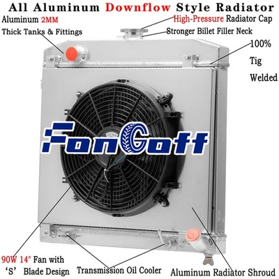 2 Row Radiator Shroud Fan For 1968-1973 Mercedes Benz S-Class W108 280SE 300 - Image 1 of 4