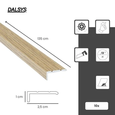 135cm x 25mm Profilo paragradino in alluminio autoadesivo - Immagine 1 di 4