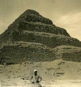 Egypt Memphis Saqqara Pyramide Necropolis Old NPG Stereoview Photo 1900 - Imagen 1 de 3
