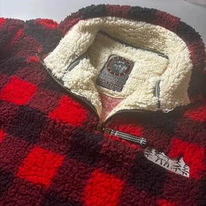 Suéter Y2K Cabin Fever Ramatex Sherpa Vellón Búfalo Cuadros Alce XLG - Imagen 1 de 12