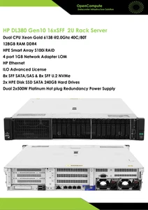 Server HPE DL380 G10 2 Xeon Gold 6138 @2.0Ghz /RAM 32GB-512GB /2xdisk 200GB SSD - Picture 1 of 7