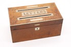 T Antique Edwardian Desk Tidy Letter Box, Marked 