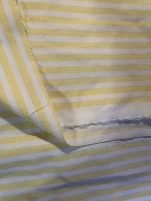 Tela de algodón a rayas amarillas y blancas 15" x 2 yardas Foto 1 de 4