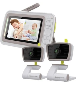 Baby Monitor Long Range No WiFi, 2 Wide View Cameras, Baby Room Temperature D... - Picture 1 of 9