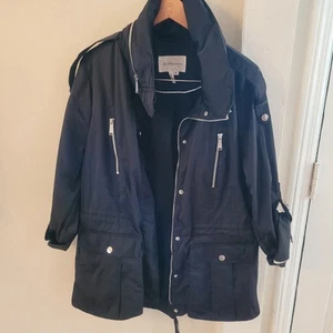 BCBG Damen Jacke Regen Frühling Herbst verstellbare Ärmel SCHWARZ XL - Bild 1 von 24