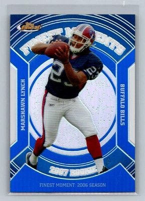 2007 Finest Marshawn Lynch #RFM-MLY Moments Blue Refractors #/299 Buffalo Bills - Image 1 of 2