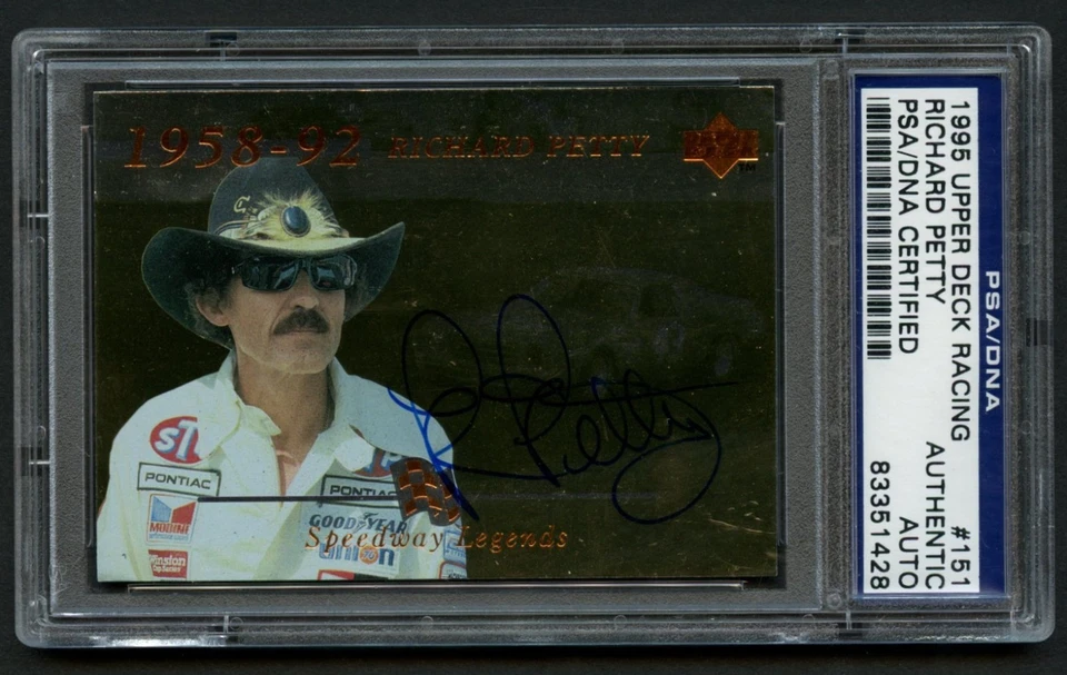 Tarjeta de carreras Richard Petty #151 firmada con autógrafo 1995 Upper Deck PSA losa Foto 1 de 1