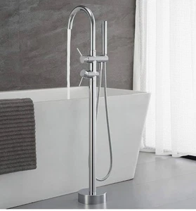 Grifo cromado de montaje en piso para bañera independiente Artiqua con ducha de mano nuevo en caja - Imagen 1 de 8