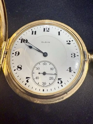 Elgin Solid 14K, 17 Jewels Size 12s Pocket Watch! (Missing Front Crystal). - Image 1 of 4