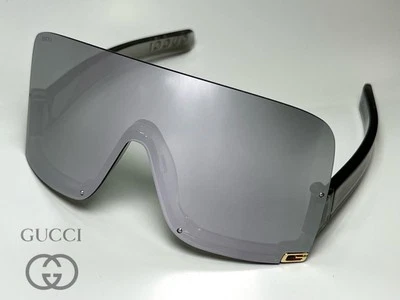 Nuevas gafas de sol GUCCI GG1631S 013 plateado escudo grandes 99-115 auténticas Foto 1 de 4