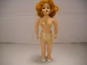 Vintage 7” Duchess Doll Corp Blue Eyes Painted Lashes Red Hair BLINKING EYES - Picture 1 of 9