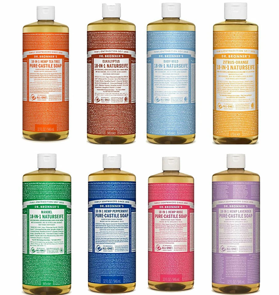 Dr. Bronners Naturseife Flüssigseife - 8 Sorten - 60 / 240 / 475 oder 945ml Bio - Bild 1 von 2