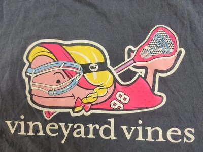 Camiseta con capucha Vineyard Vines para mujer L/S M azul marino lacrosse jugando ballena Foto 1 de 4
