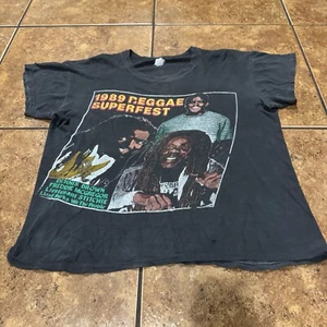 VTG Reggae SUPERFEST Shirt Band 1989 XL Rap Tee Dennis Brown Freddie Mcgregor - Picture 1 of 9