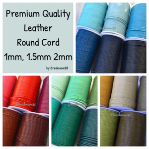 1 mm 1,5 mm 2 mm Runde Lederkordel Hochwertiges Leder Schmuck Angebot 40 Farben - Bild 1 von 4