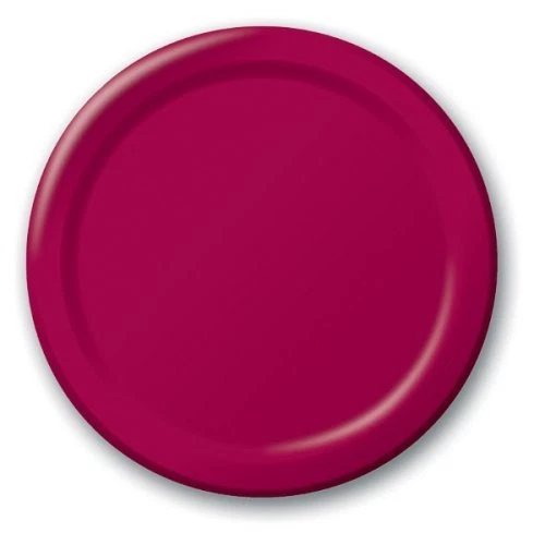 Burgundy 6 7/8" Dessert Paper Plates 24 Per Pack heavy duty - Image 1 of 1