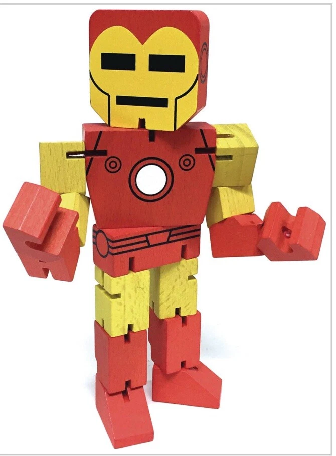 MARVEL WOOD WARRIORS IRON MAN 8 INCH ACTION FIGURE & STATUE - Image 1 of 3