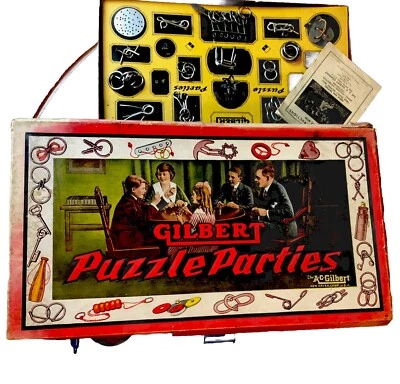 Gilbert Puzzle Parties Copyright 1920 Vintage Incomplete Set - Image 1 of 4