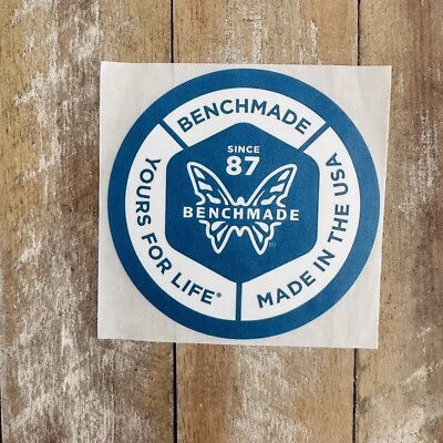 Benchmade Knives “Yours For Life/ Made In The USA/Since 87” Decal Approx 3”