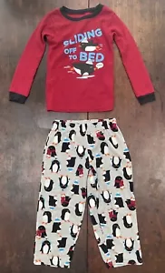 Carter's Kid Boys 2-Piece Cute Penguins Thermal Shirt & Fleece Pants PJs Multi 4 - Picture 1 of 4