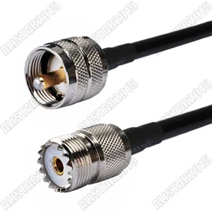 UHF PL-259 Male to SO-239 UHF female pigtail jumper cable RG58 2 Meters - Picture 1 of 3