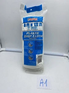 Brand New Plastic Drop Cloth, 9'X12' 2Mil Film Guard Plastic Paint Protector - Picture 1 of 4