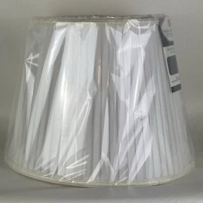 Tambor Cónico Plisado Lámpara Pantalla Blanco 9"H 6x8" Parte Superior 9x12" Base Araña Montador Foto 1 de 4