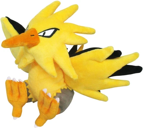 Sanei Pokemon All Star Collection PP189 Zapdos 8" Stuffed Plush Authentic USA Cover