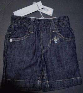 BNWT Beautiful Designer IKKS Boys Blue Denim Shorts Pants 3 Months FRANCE - Picture 1 of 6