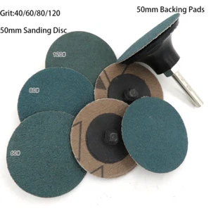 2" 50mm 40-120 Grit Type R Roll Lock Sanding Discs / Backing Pads Rotary Holder - Picture 1 of 8