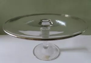 Reed & Barton / Miller Rogaska Pedestal Cake Plate / Cake Stand w Platinum Trim - Picture 1 of 7