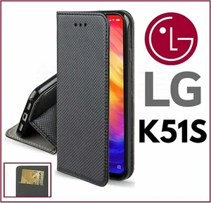For LG K51S FLIP CASE BOOK LUXURY BLACK COVER PU LEATHER WALLET STAND 360 K 51S - Picture 1 of 7