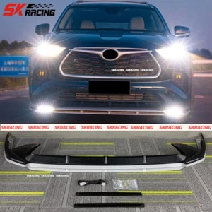 Black + Sliver ABS Front Bumper Lip Body kits Fits Toyota Highlander 2022-2023 - Picture 1 of 18